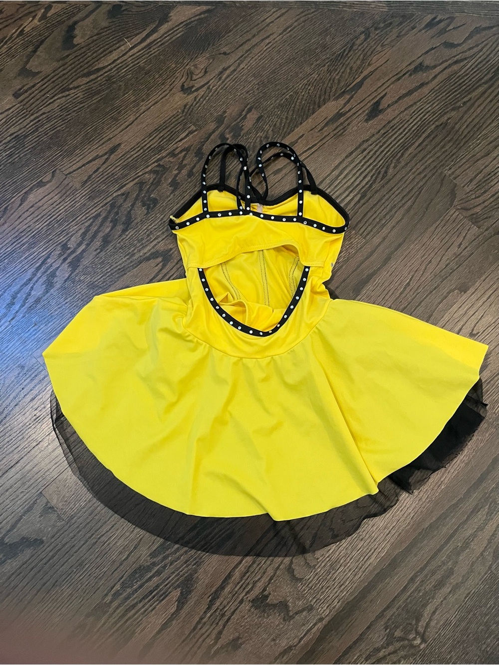 Yellow and Black Rhinestone Dance Costume Dress - Preteen GUC - Picture 3 of 6